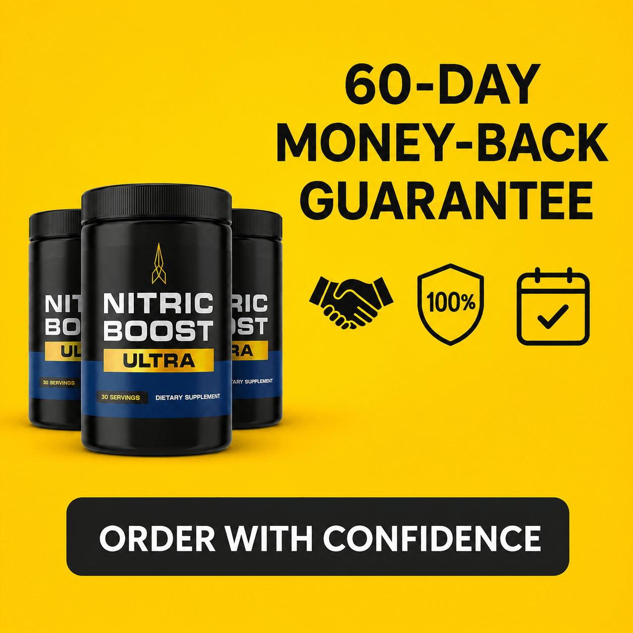 Nitric Boost Ultra product and 60-day money-back guarantee